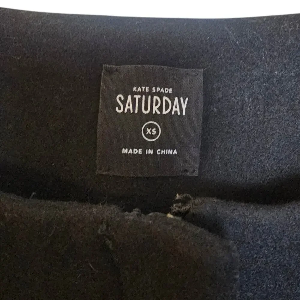 Kate Spade Saturday Black Dark Academia Preppy Goth Wool Coat